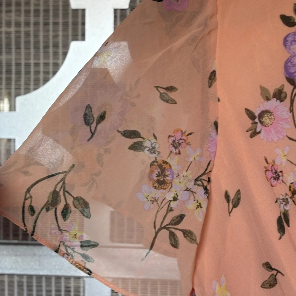 Rewind Peach and Purple Floral Maxi Dress